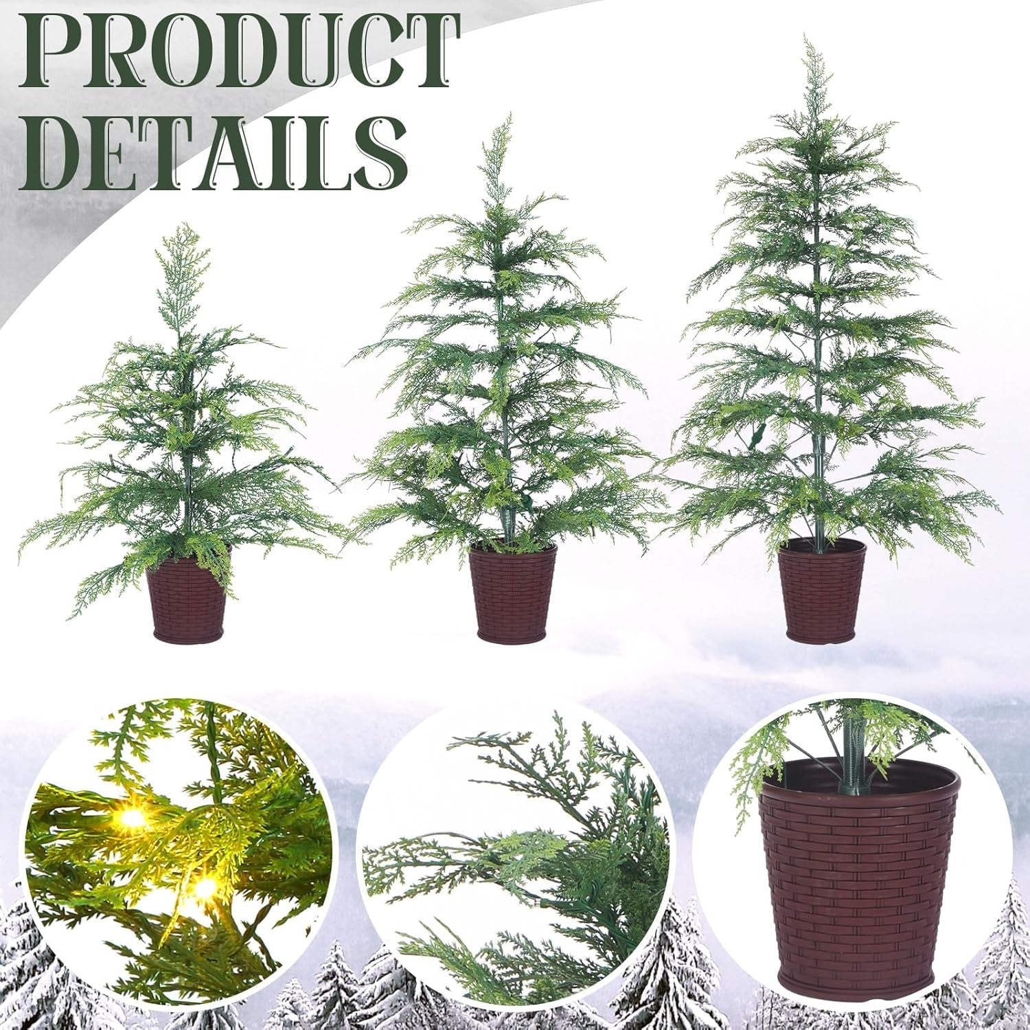 🎄Early Christmas Sale🔥Pre-lit Twinkle Christmas Realistic Artificial Trees with Woven Basket Base