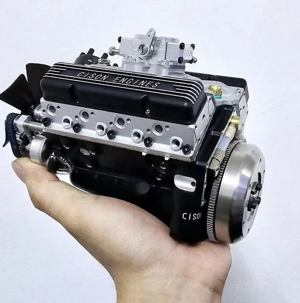 Small-block 44CC 1/6 Scale Water-Cooled OHV 4-Stroke V8 Gas Engine Internal Combustion Engine - Build Your Own V8 Engine that Works