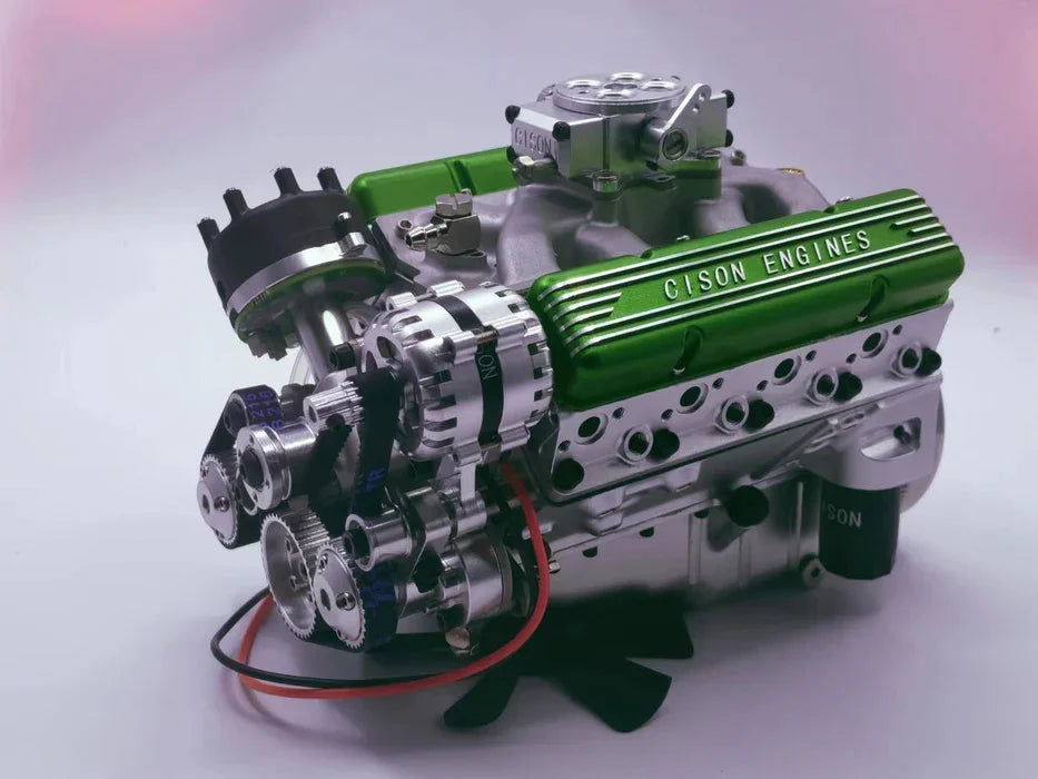Small-block 44CC 1/6 Scale Water-Cooled OHV 4-Stroke V8 Gas Engine Internal Combustion Engine - Build Your Own V8 Engine that Works
