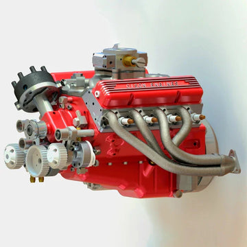 Small-block 44CC 1/6 Scale Water-Cooled OHV 4-Stroke V8 Gas Engine Internal Combustion Engine - Build Your Own V8 Engine that Works