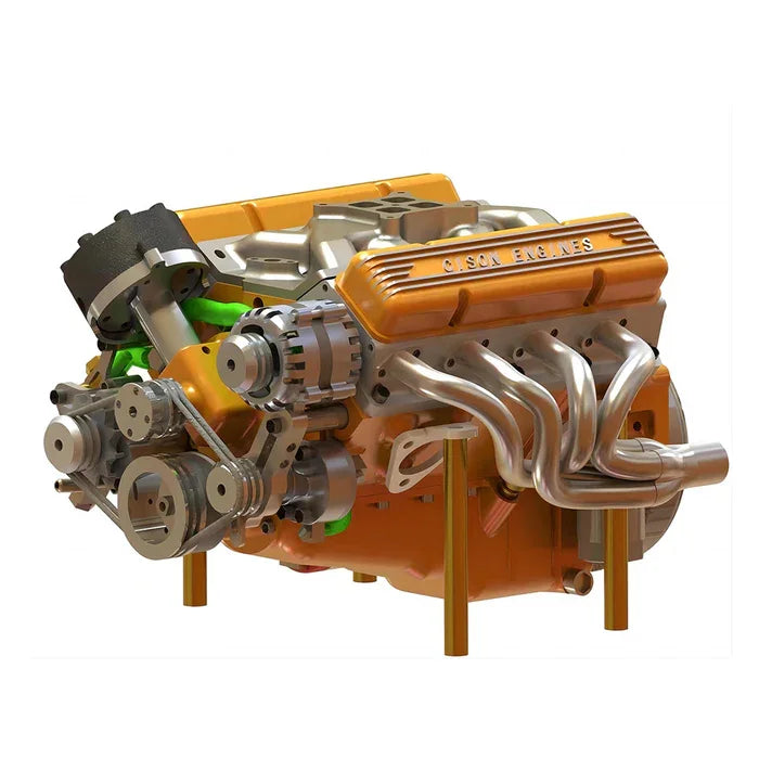 Small-block 44CC 1/6 Scale Water-Cooled OHV 4-Stroke V8 Gas Engine Internal Combustion Engine - Build Your Own V8 Engine that Works