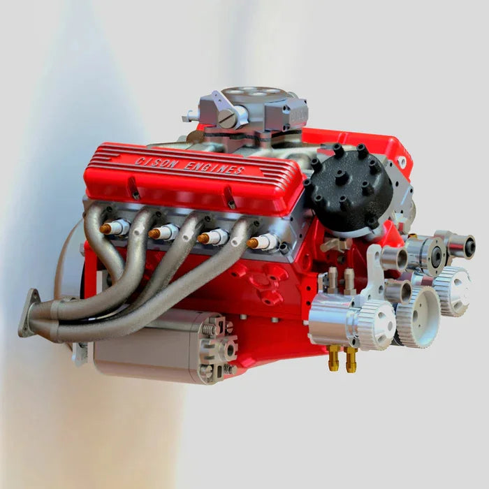 Small-block 44CC 1/6 Scale Water-Cooled OHV 4-Stroke V8 Gas Engine Internal Combustion Engine - Build Your Own V8 Engine that Works