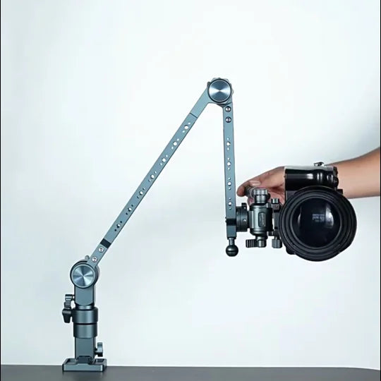 Aluminum Alloy Cantilever Bracket Camera Tablet Mobile Phone Fixed Bracket 360 Degree Rotation Adjustment Shooting Live Metal Support Frame