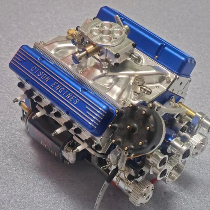 Small-block 44CC 1/6 Scale Water-Cooled OHV 4-Stroke V8 Gas Engine Internal Combustion Engine - Build Your Own V8 Engine that Works