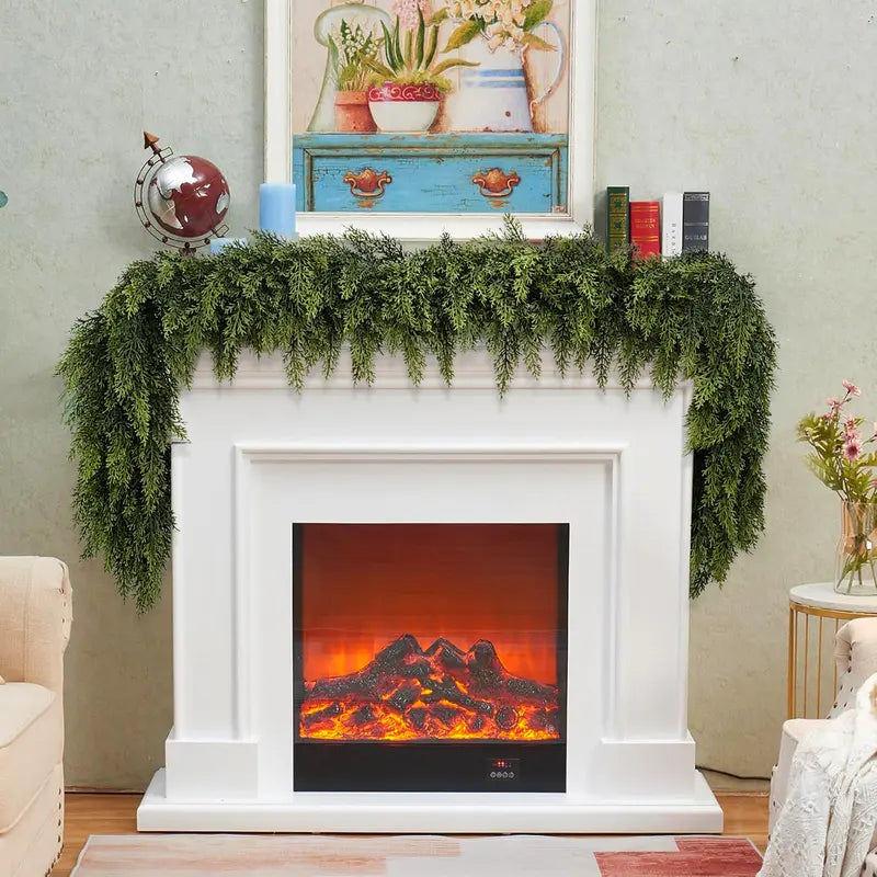 ⛄2025 Christmas Artificial Cypress Leaf Vine Wreath🎄（1.8m）