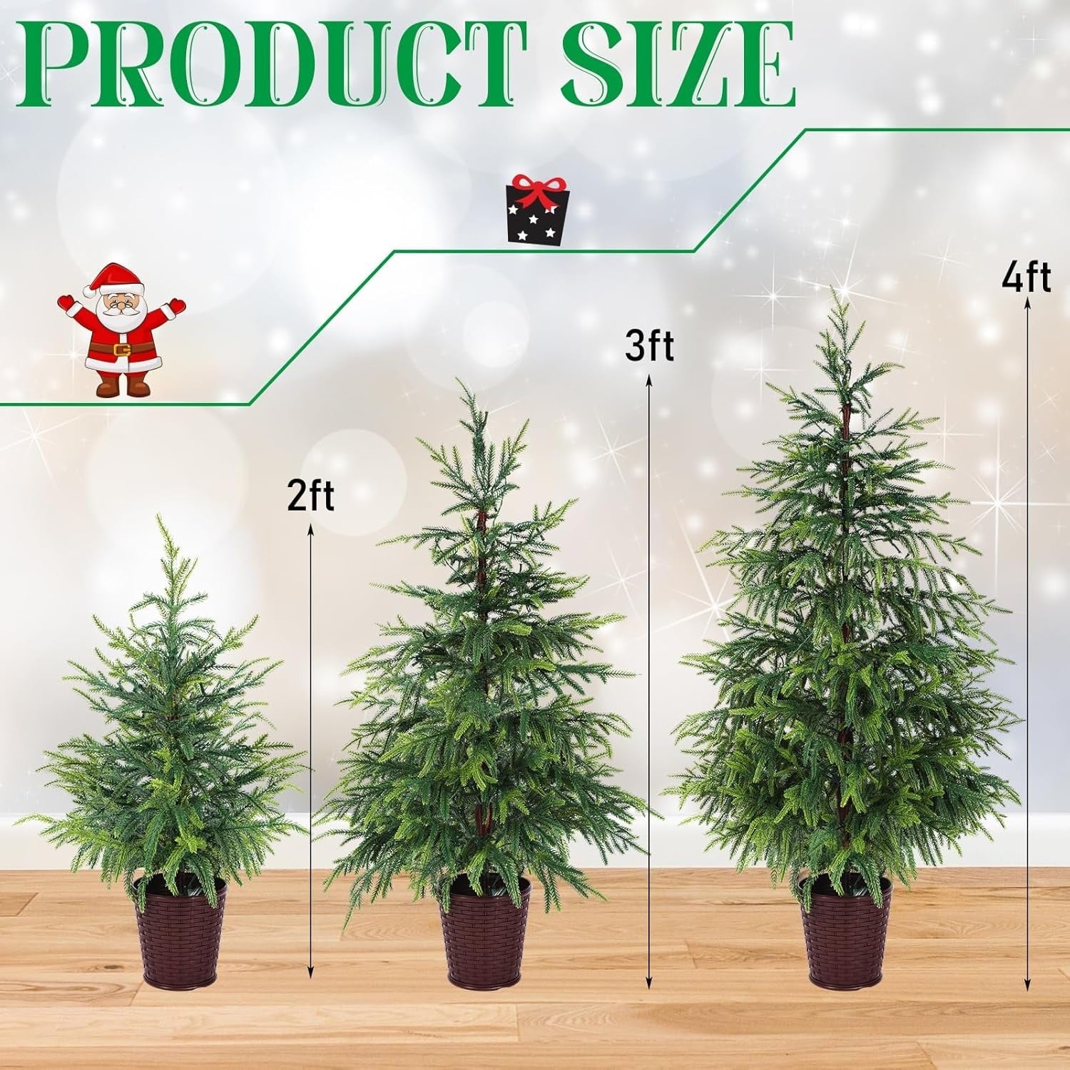 🎄Early Christmas Sale🔥Pre-lit Twinkle Christmas Realistic Artificial Trees with Woven Basket Base