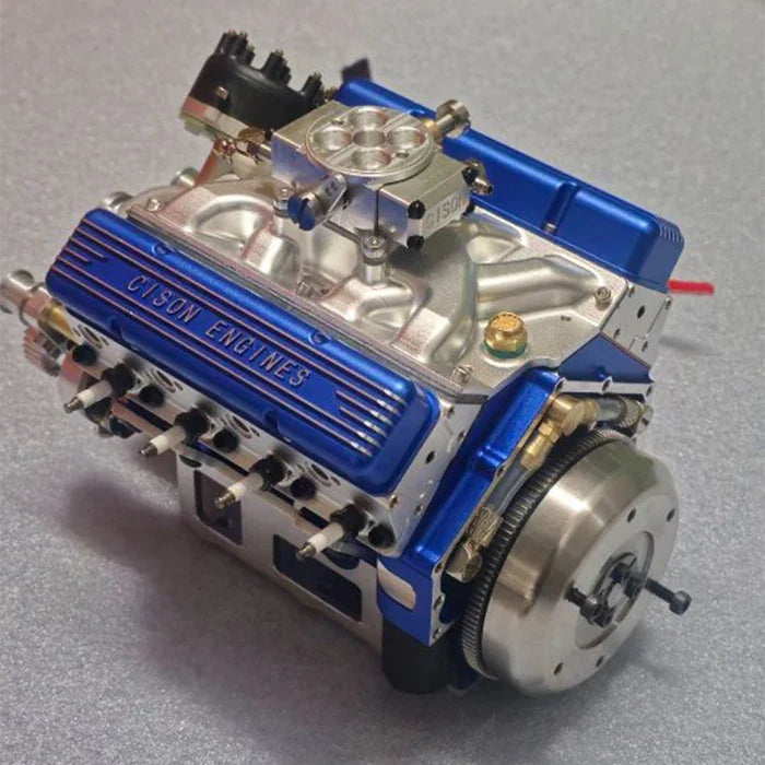 Small-block 44CC 1/6 Scale Water-Cooled OHV 4-Stroke V8 Gas Engine Internal Combustion Engine - Build Your Own V8 Engine that Works