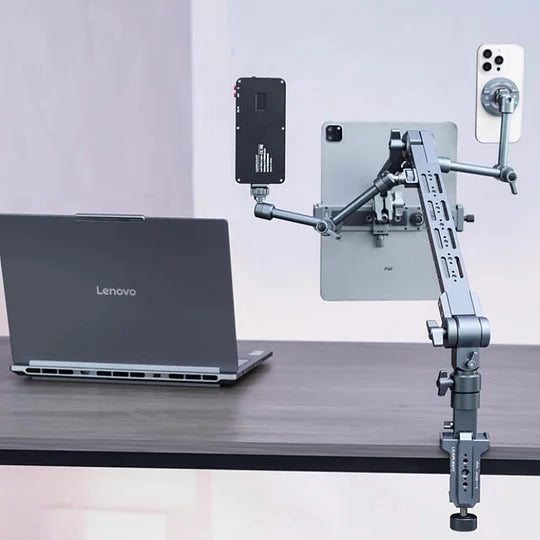 Aluminum Alloy Cantilever Bracket Camera Tablet Mobile Phone Fixed Bracket 360 Degree Rotation Adjustment Shooting Live Metal Support Frame